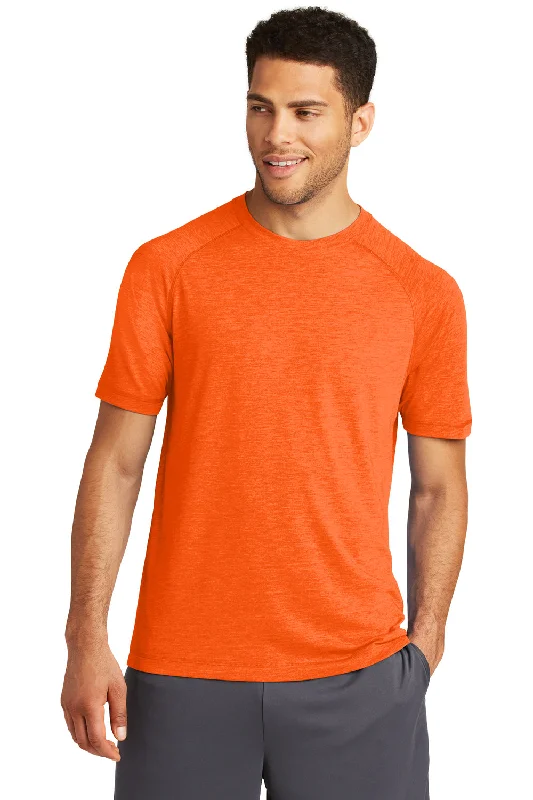 Funky T-shirts Sport-Tek Mens Moisture Wicking Short Sleeve Crewneck T-Shirt - Heather Deep Orange