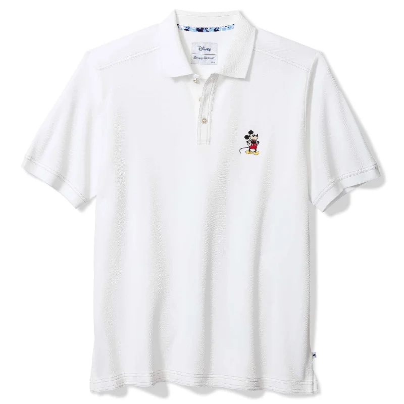 Cool Hoodies Tommy Bahama Men's IslandZone Disney Magical Mouse Polo Shirt - Bright White