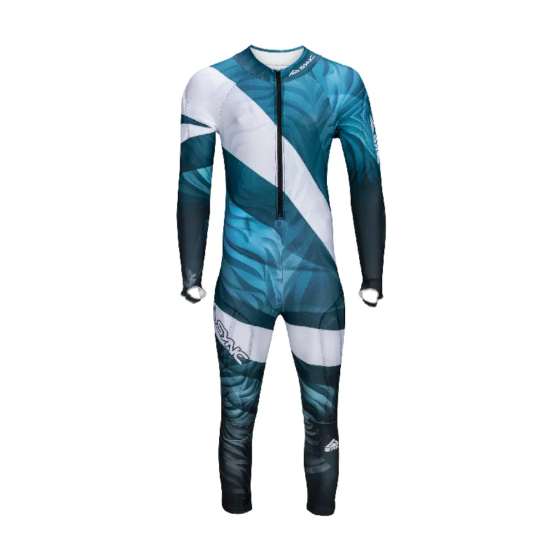 Button-up Shirts Tiger Adult Race Suit - Aqua/Blue