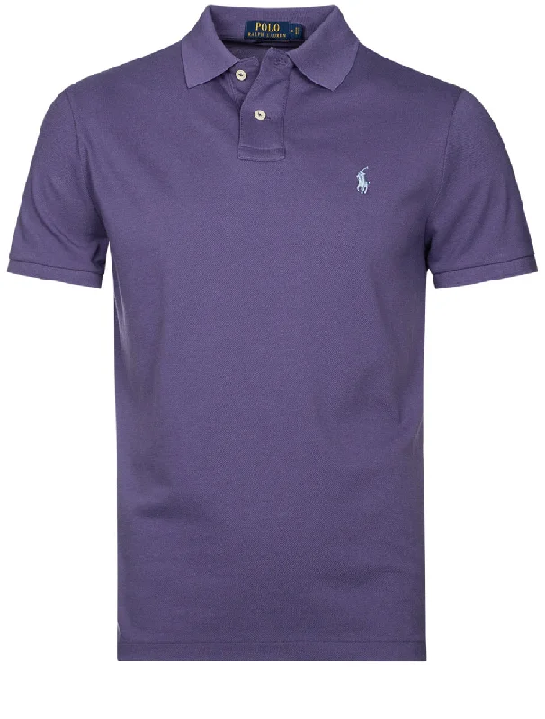 Military Jackets Mesh Polo Shirt Purple