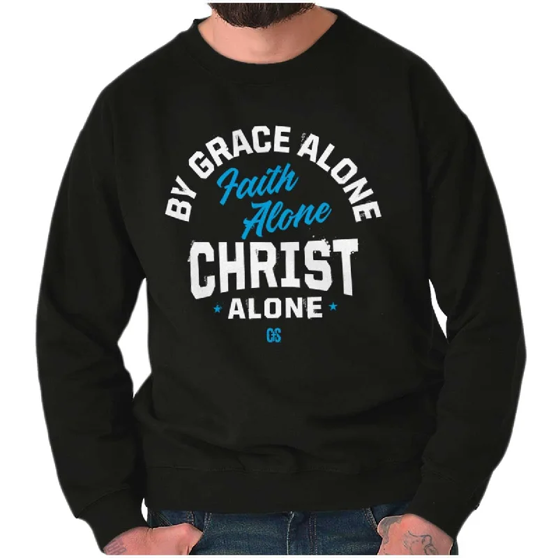 Street Graphic Tees Grace Faith Christ Alone Crewneck Sweatshirt