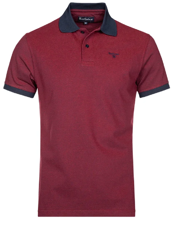 Street Denim Sports Mix Polo Shirt Red