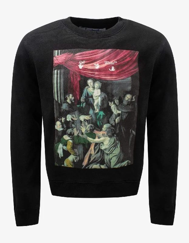 Classic Hoodies Off-White Black Caravaggio Painting Sweatshirt