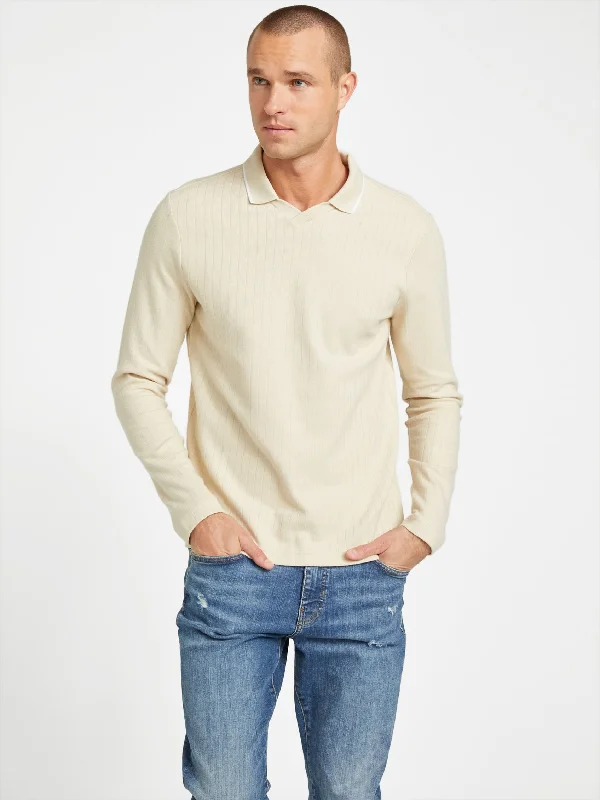 Streetwear Fashion Remington Ribbed Long-Sleeve Polo