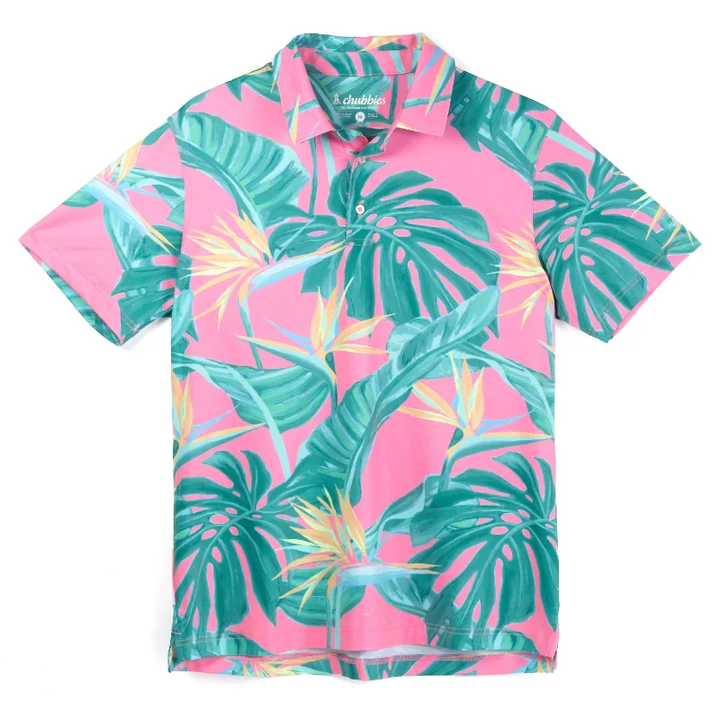 Hiking Boots Chubbies The Birds of Paradise Performance Polo Shirt - Bright Pink