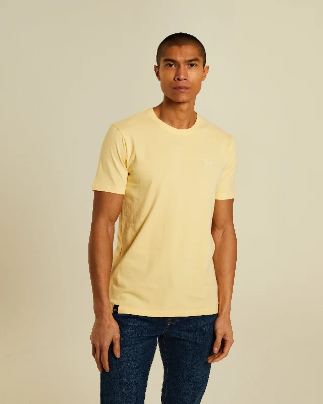 Athleisure Wear Basic Caden O Neck Tee Lemon Sorbet