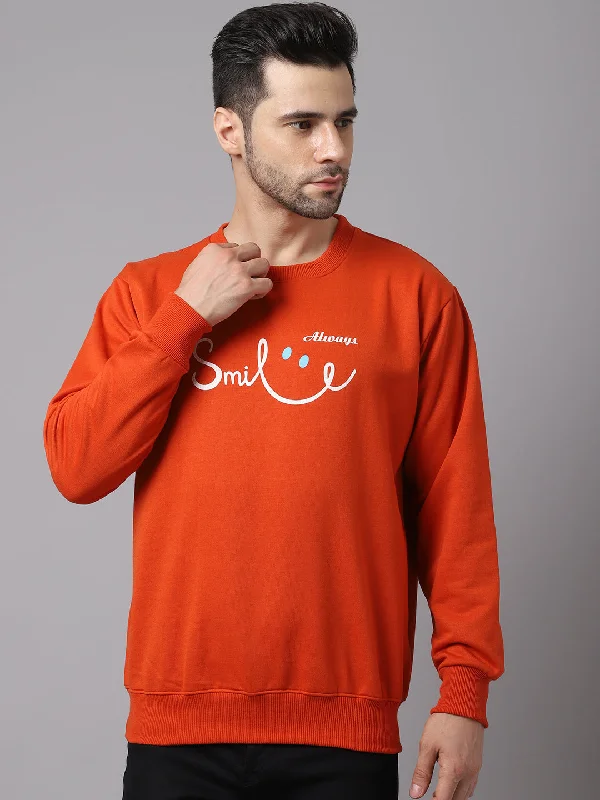 High-neck Sweaters Vimal Jonney Fleece Round Neck Printed Sweatshirt for Men