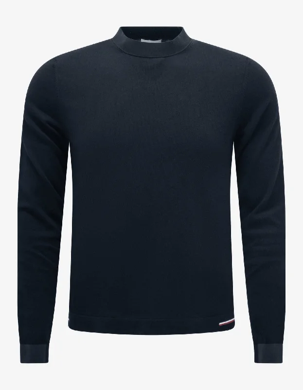 Modern Menswear Moncler Navy Blue Tricolour Inlay Sweatshirt