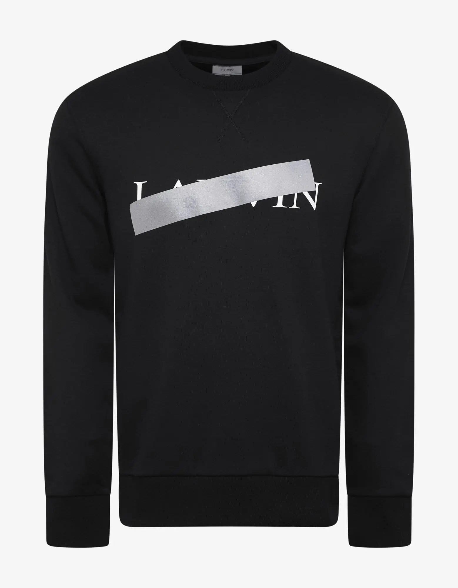 Jogger Pants Lanvin Black Strikethrough Logo Print Sweatshirt