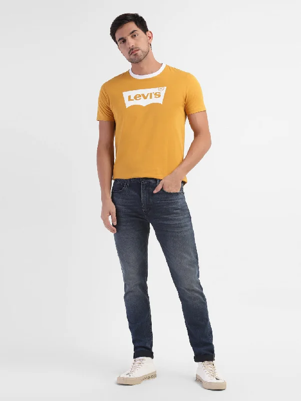 Modern Menswear Men's Yellow Brand Logo T-Shirt