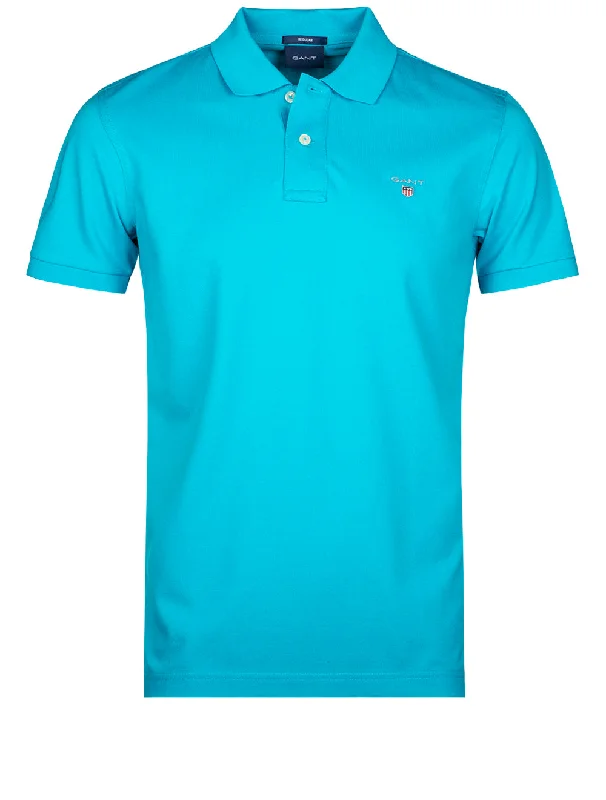 Denim Wear Original Piqué Polo Shirt Turquoise Lagoon