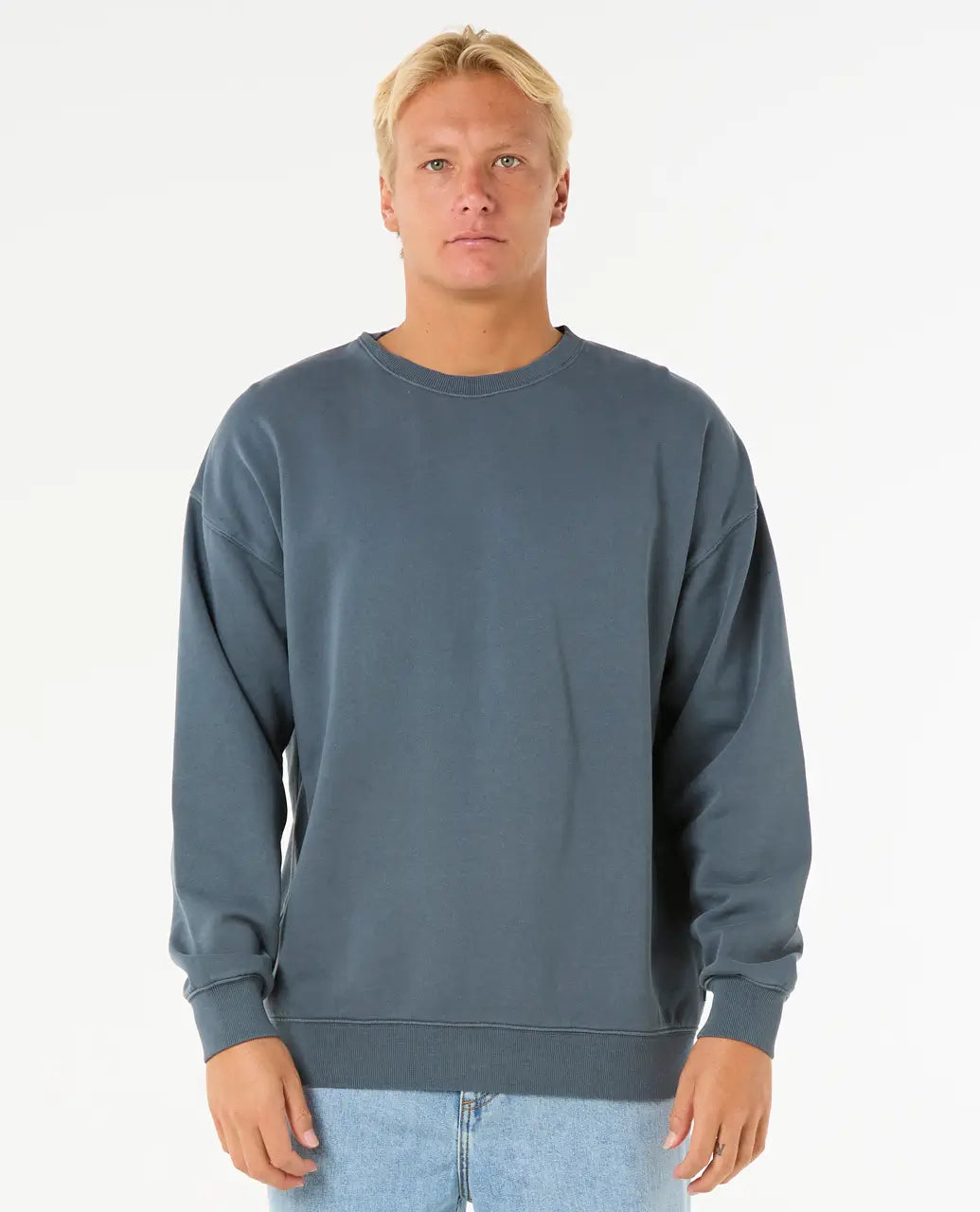 Trendy Joggers Classic Surf Wash Crew Sweatshirt in Pine Night