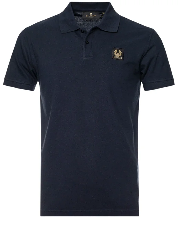 Modern Coats Short Sleeve Polo With Patch Navy