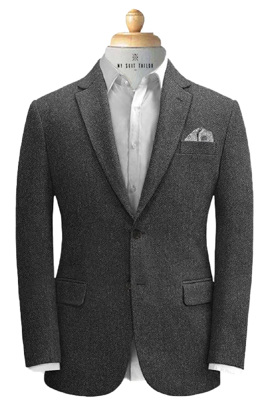 Stylish Polos Charcoal Grey Tweed Suit