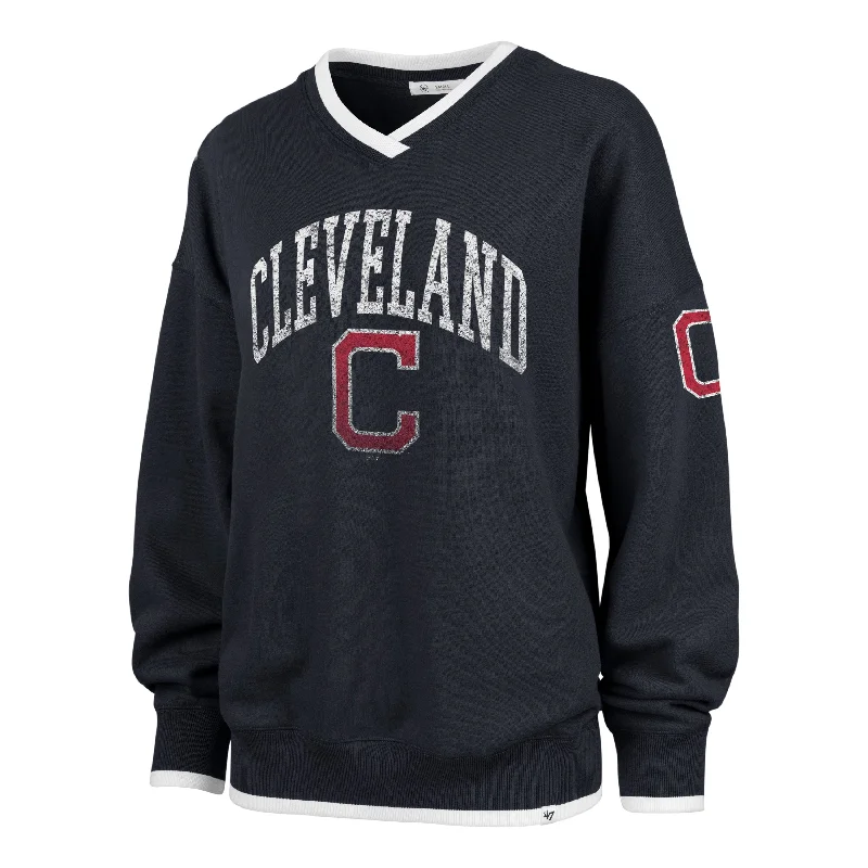 Office Attire CLEVELAND GUARDIANS COOPERSTOW WAX PACK DAZE EIGHTIES '47 PULLOVER WOMENS