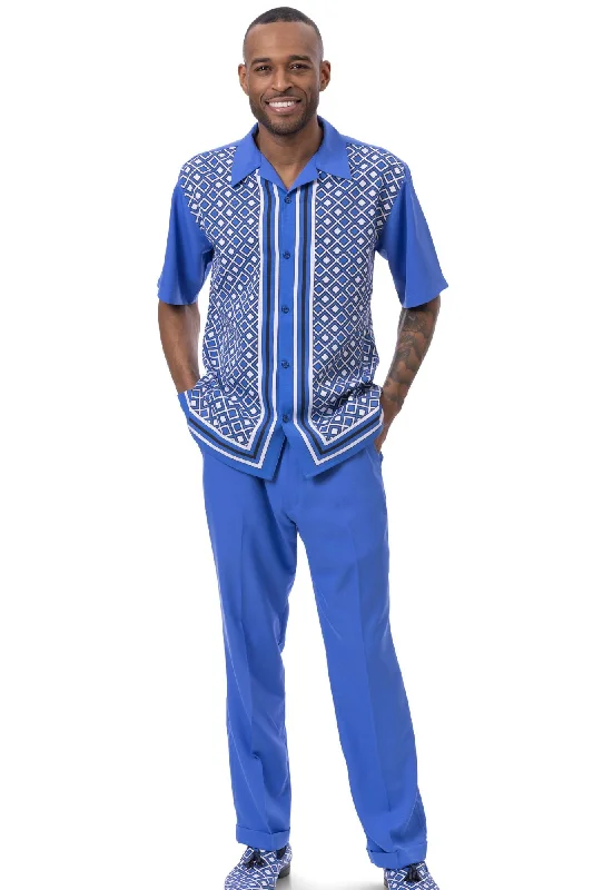 Cool Boots Titan Collection: Men's Symmetrical Argyle Walking Suit Set In Royal