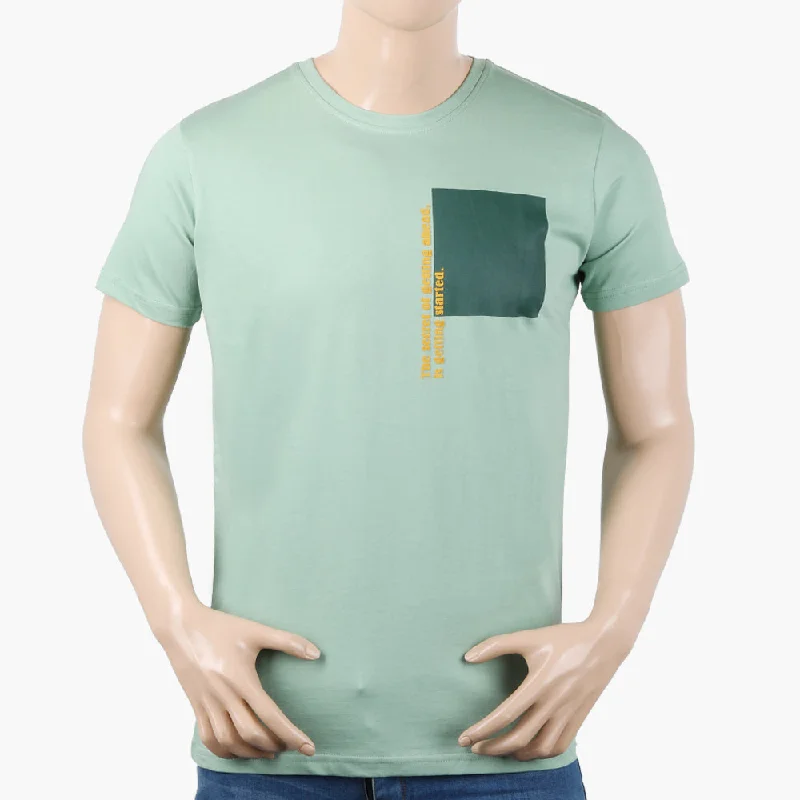 Street Style Eminent Men's Half Sleeves T-Shirt - Green