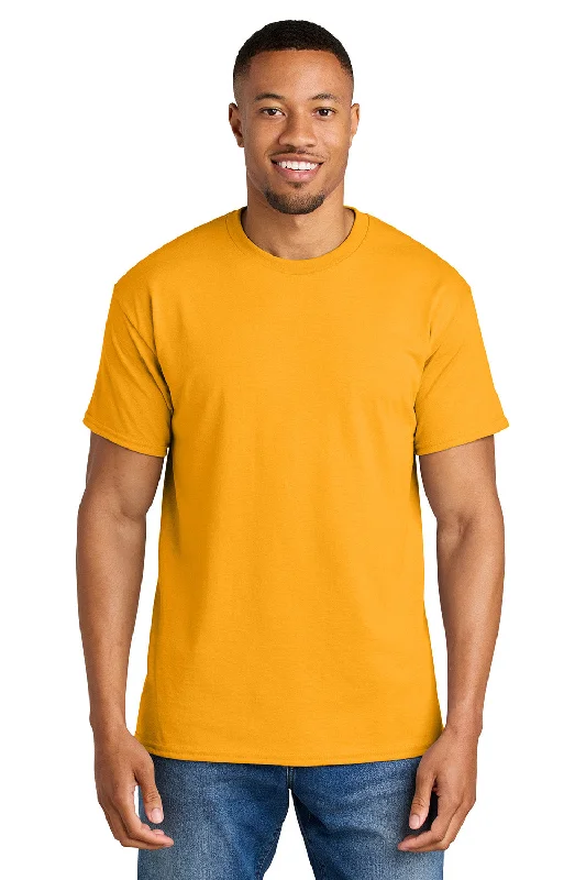 Street Style Gildan Mens DryBlend Moisture Wicking Short Sleeve Crewneck T-Shirt - Gold