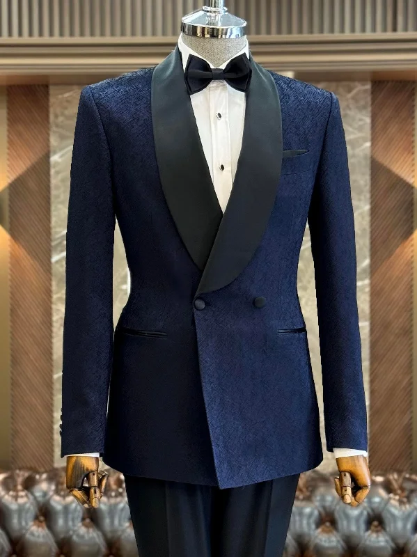 Modern Menswear Navy Double Breasted Tuxedo 2-Piece