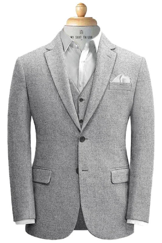 Vintage Fashion Light Grey Flannel Suit - VBC