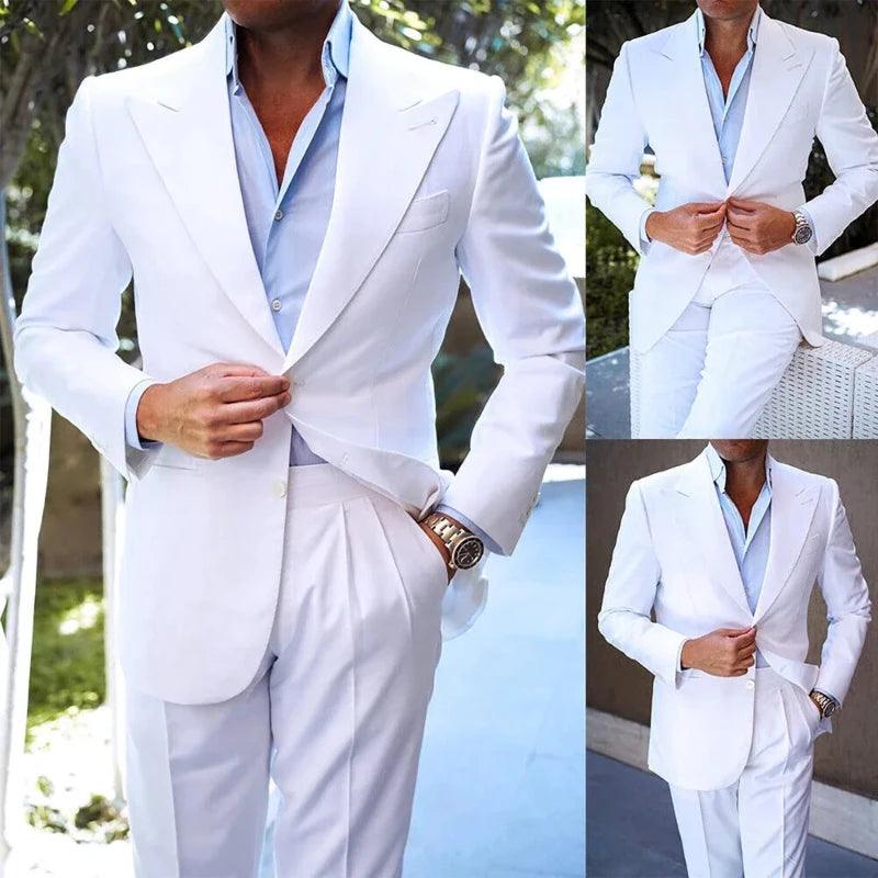 Winter Boots Elegant Suits for Men Blazer White Skinny Terno