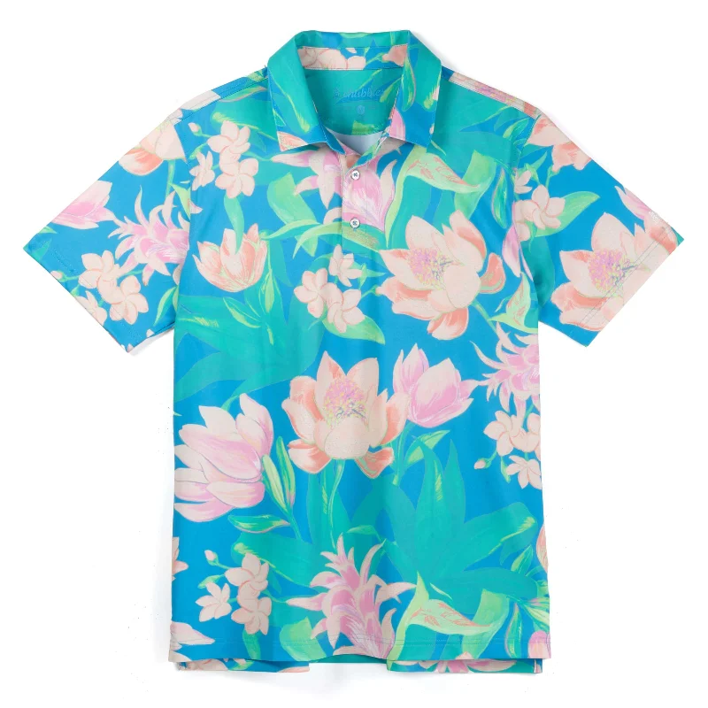 Winter Boots Chubbies The Stop & Smell The Roses Performance Polo Shirt - Bright Blue