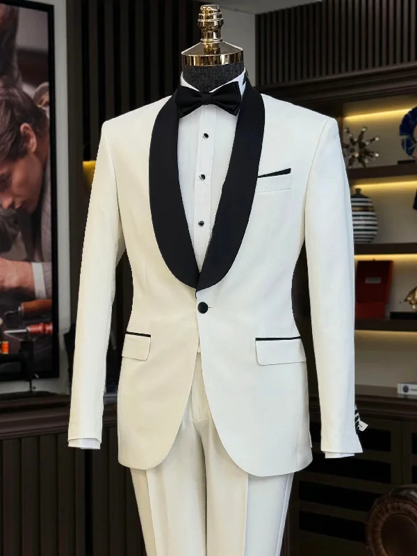 Urban Shirts White Slim-Fit Tuxedo 2-Piece