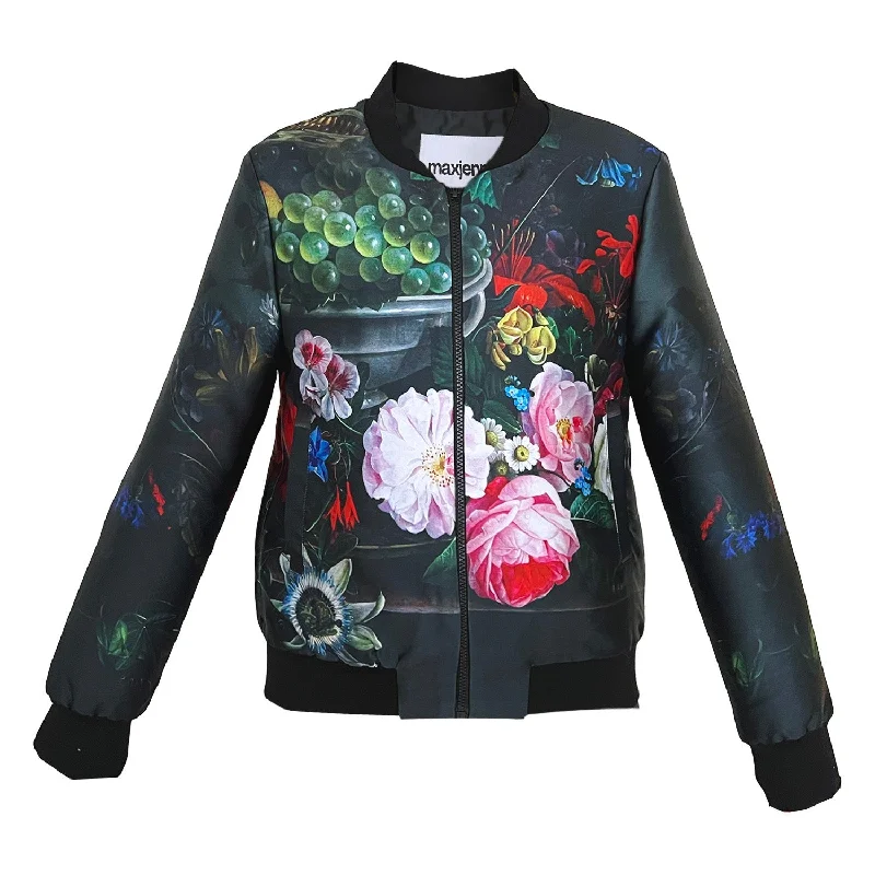 Street-inspired Unisex bomber jacket flower