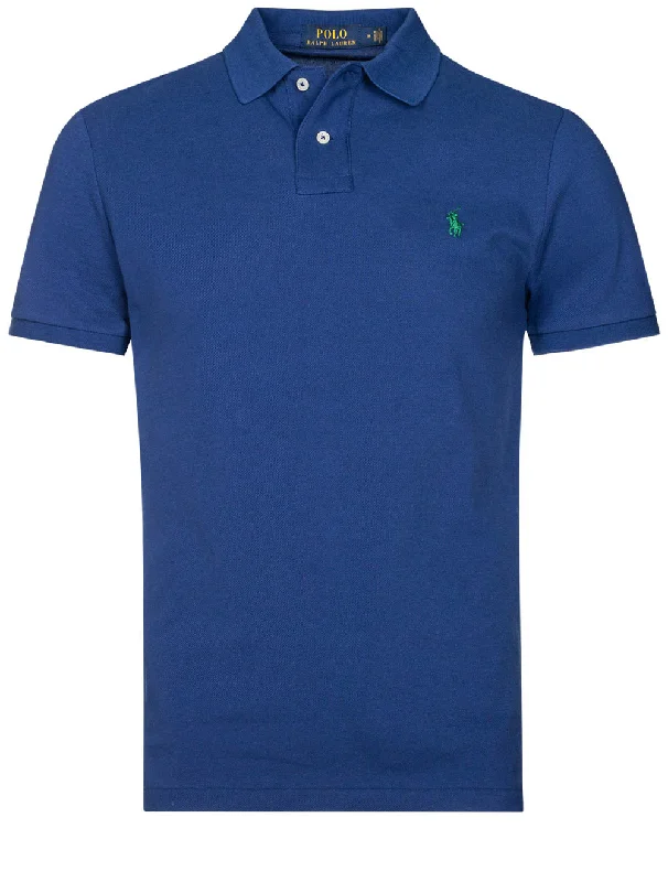 Designer Ties Mesh Polo Shirt Dark Blue