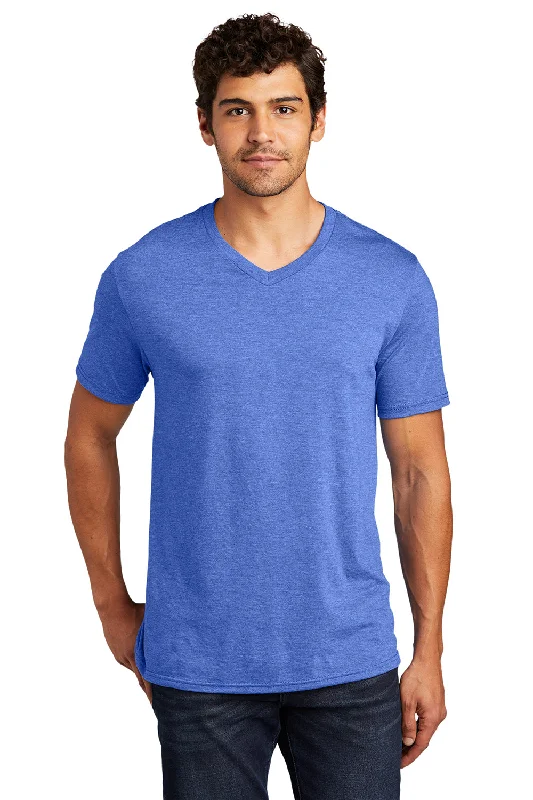 Relaxed Trousers District Mens Perfect Tri Short Sleeve V-Neck T-Shirt - Royal Blue Frost