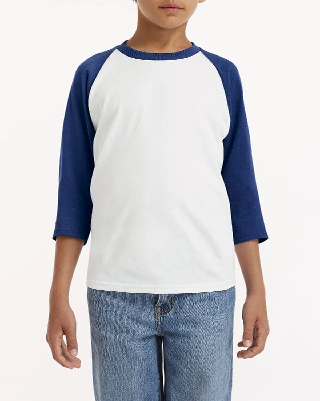 Cool Hoodies Youth 3/4 Sleeve Heavy Cotton Raglan Baseball Tee