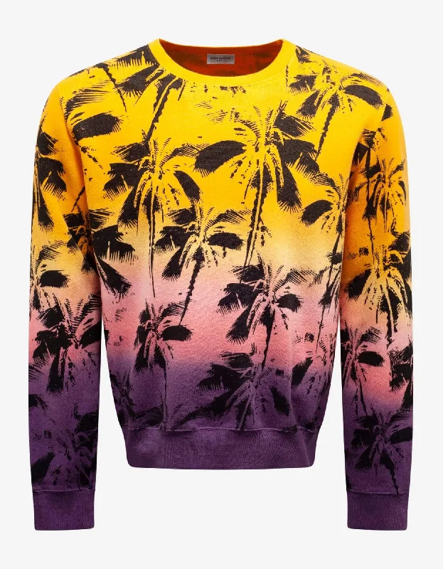 Printed Sweatshirts Saint Laurent Multicolour Palm Trees Print Sweatshirt