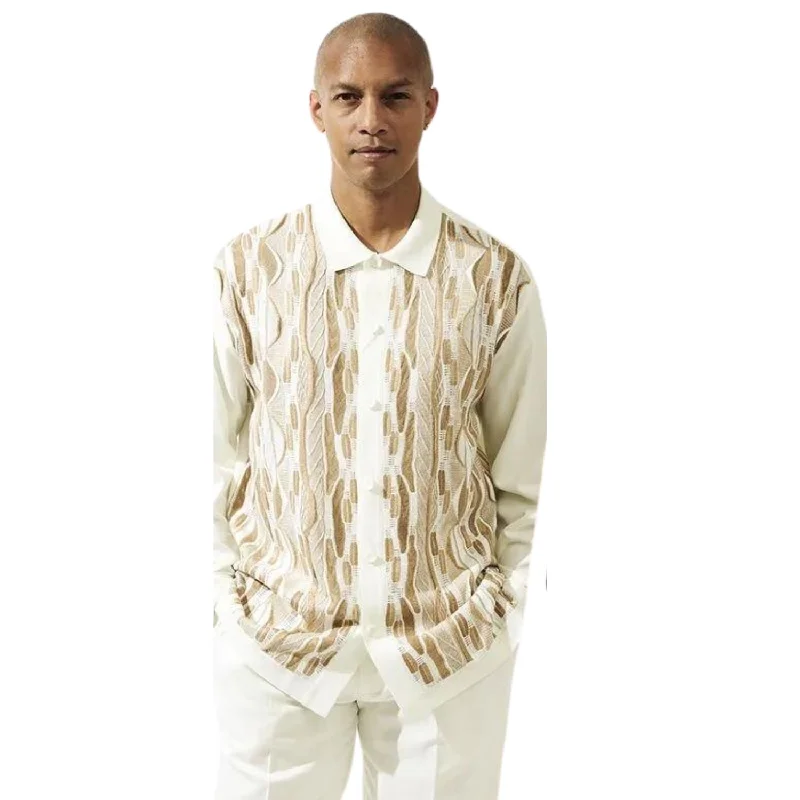 Urban Shirts Grove Collection: Cream Vertical Stripes Long Sleeve Winter Set