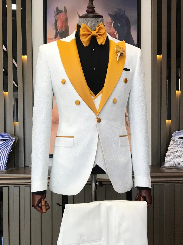 Casual Coats White Slim-Fit Tuxedo 3-Piece