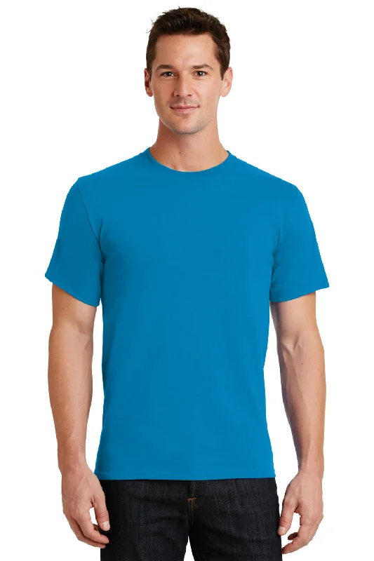 Minimalist Fashion Port & Company Mens Essential Short Sleeve Crewneck T-Shirt - Sapphire Blue