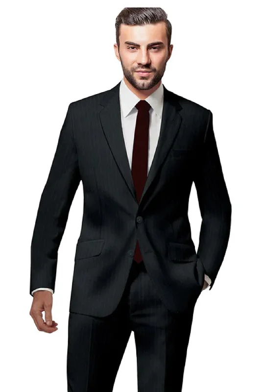 Rugged Jeans Sophisticated Charcoal Pinstripe Suit