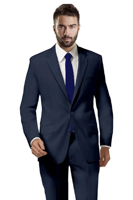 Business Shirts Distinguished Cobalt Blue Stripe Suit