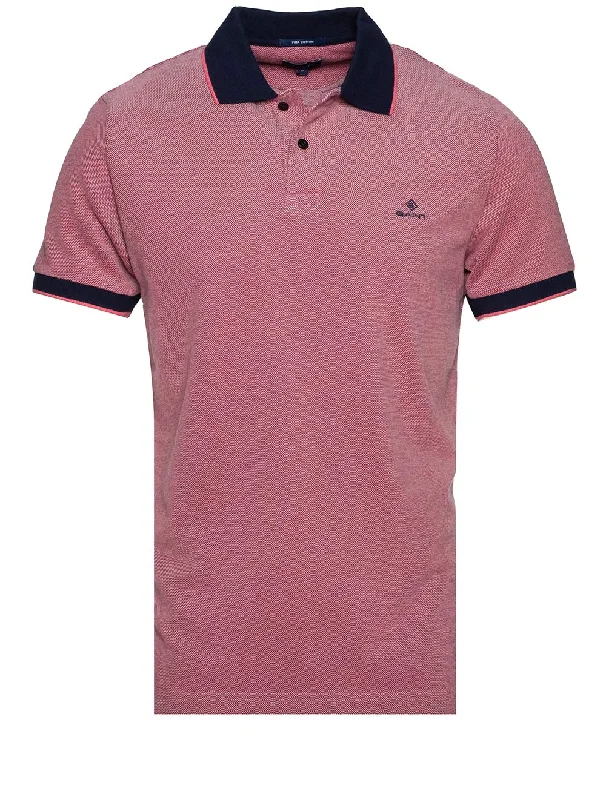 Slim Fit Suits 4-colour Oxford Pique Shortsleeve Rugger Sunset Pink