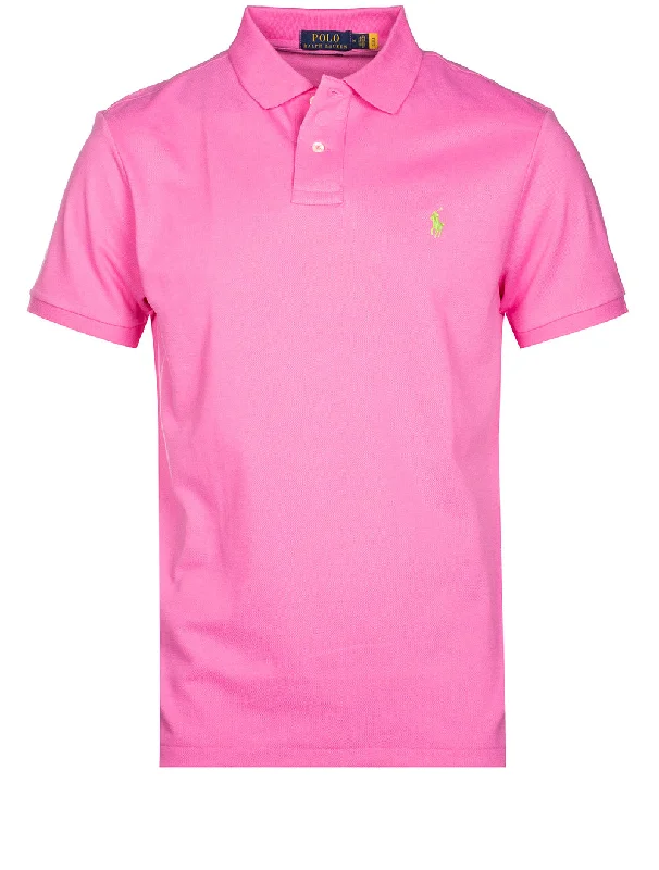 Relaxed Shirts Basic Short Sleeve Polo Pink