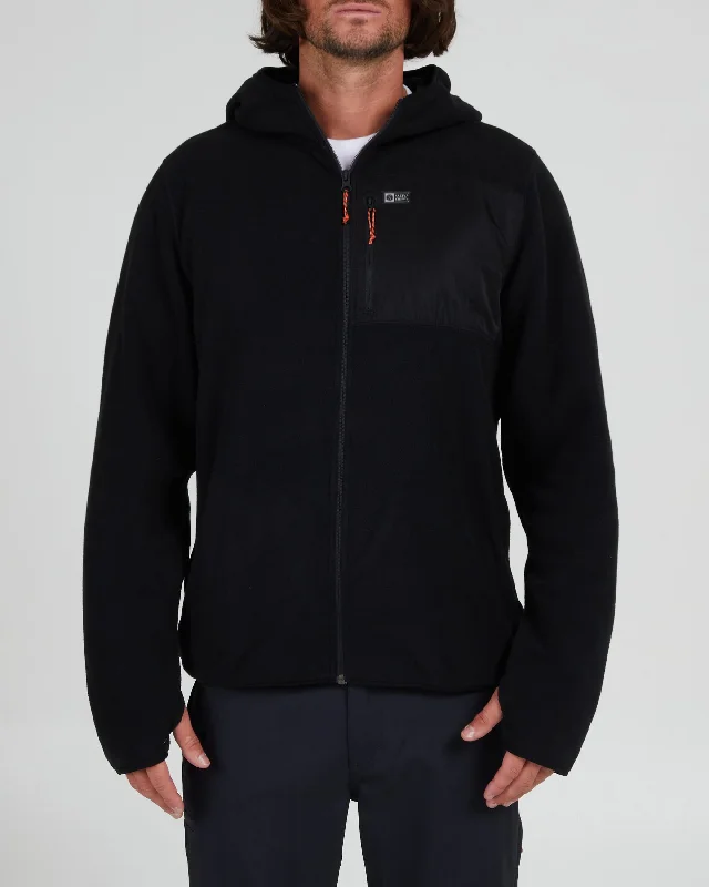 Warm Cardigans Ebbtide Zip Hoody Polar Fleece - Black