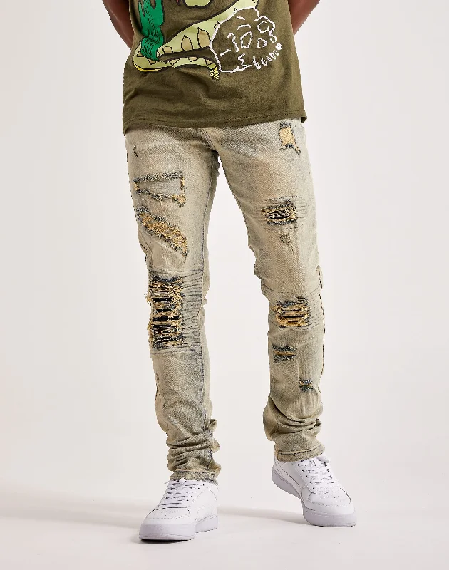 Slim Trousers Kilogram Ripped Moto Jeans