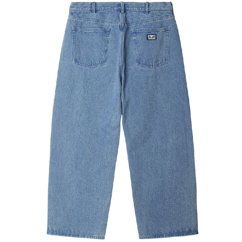 Sporty Looks OBEY BIGWIG BAGGY DENIM PANT // LIGHT INDIGO