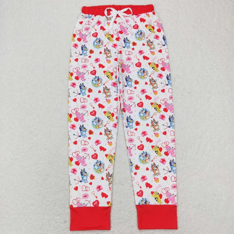 Business Attire P0418 Adult women bluey love love balloon love letter red and white trousers