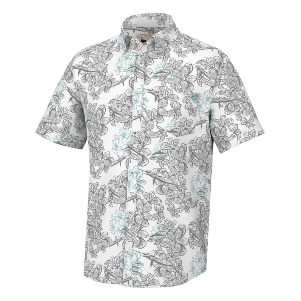 Casual Polos Huk KC Desert Rose Kona Short Sleeve Sport Shirt - White