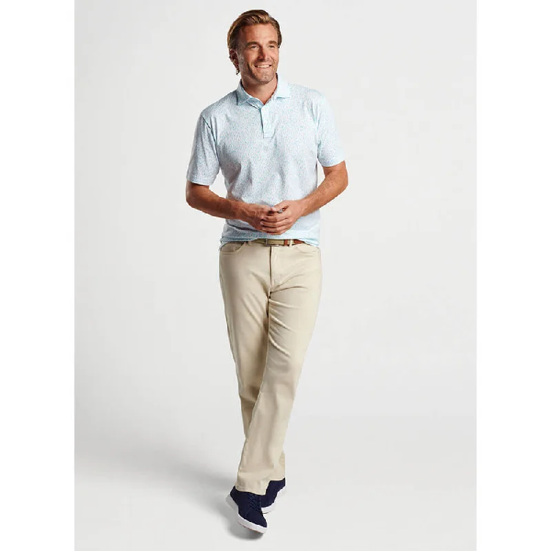 High-neck Sweaters Peter Millar Pilot Mill Fleet Short-Sleeve Polo Shirt - Cape Blue