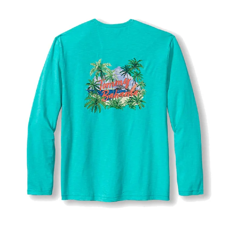 Rugged Jeans Tommy Bahama Picture Perfect Palms Lux Long Sleeve T-Shirt - Kohala Teal