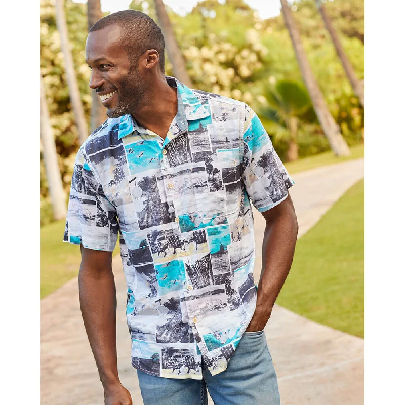 Streetwear Fashion Tommy Bahama Tortola Snapshots Camp Shirt - Tropical Teal